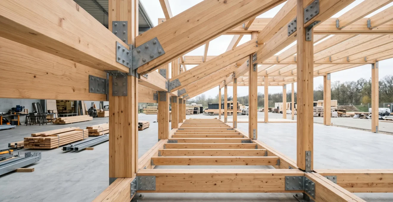 Assemblage de systèmes de fixation démontables dans une structure de bâtiment modulaire