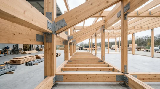 Assemblage de systèmes de fixation démontables dans une structure de bâtiment modulaire