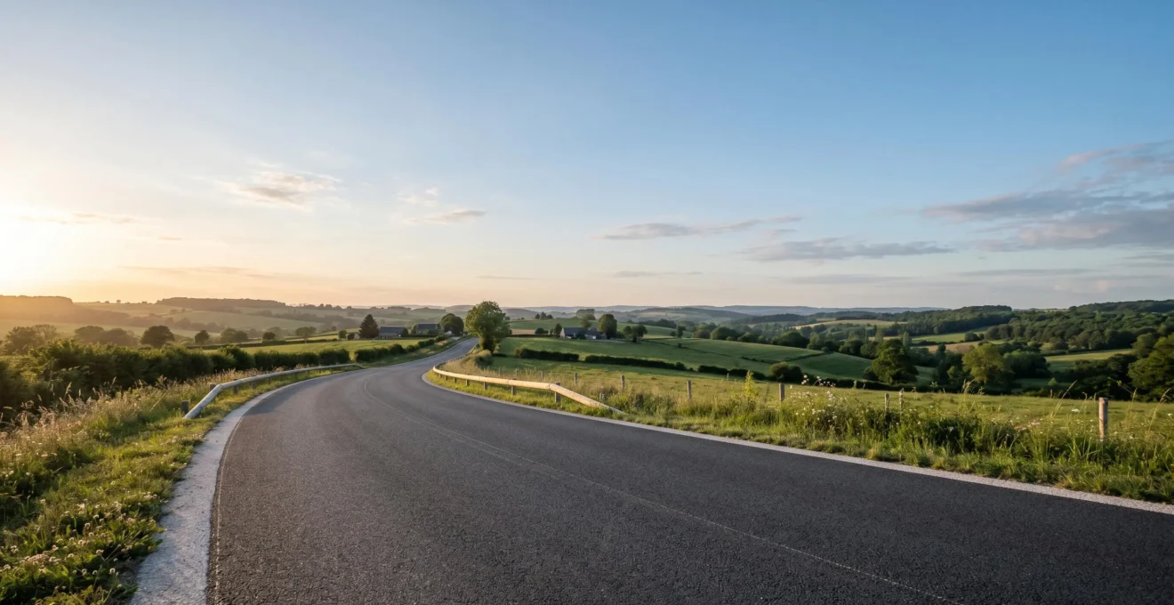 Concept d'infrastructure routière moderne intégrant des technologies d'énergie renouvelable en France